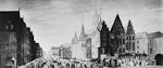 Rynek wrocawski na obrazie w sali jadalnej - zdjcie sprzed 1945 roku